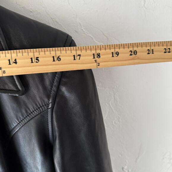 Selection Leathers Jacket Womens Large Genuine Leather Zip Pockets Buckle Moto - Picture 10 of 11